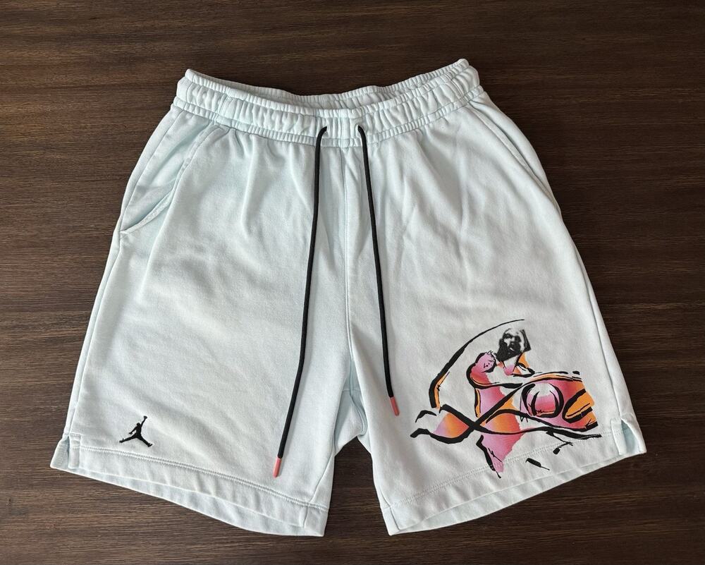 Air Jordan Shorts Men’s Small Nike Flight Fleece Glacier Blue $109